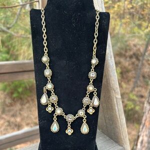 Aurora borealis and brass tone vintage choker